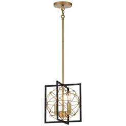 Titans Trace 10"W Sand Coal And Honey Gold 2-Light Mini Pendant -Golden Lighting Shop titans trace 10 inchw sand coal and honey gold 2 light mini pendant 815h1