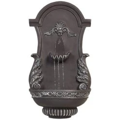 Tivoli Grey Ornate 33" High Wall Fountain -Golden Lighting Shop tivoli grey ornate 33 inch high wall fountain 55375