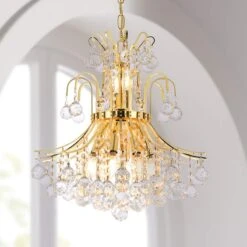 Toureg 19" Wide Gold And Crystal 10-Light Chandelier