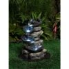 Frog And Four Lily Pad LED Lighted 21" High Outdoor Fountain