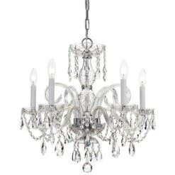 Traditional Crystal 22" Wide Chrome 5-Light Chandelier 7 Traditional Crystal 22" Wide Chrome 5-Light Chandelier -Golden Lighting Shop traditional crystal 22 inch wide chrome 5 light chandelier 41k36