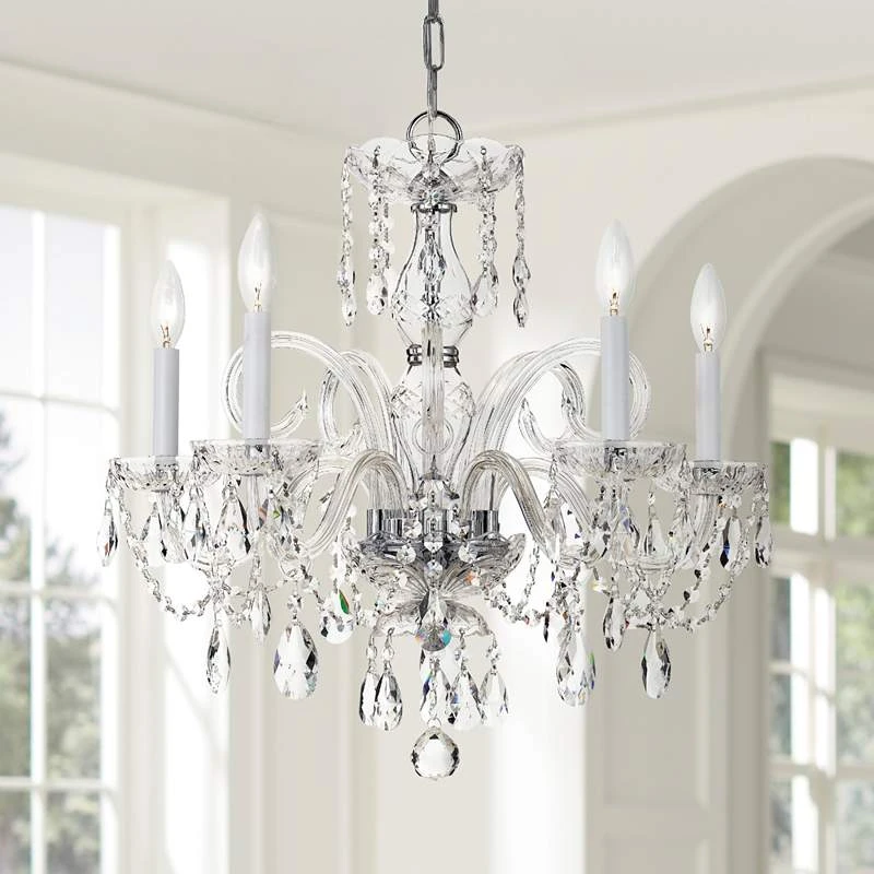 Traditional Crystal 22" Wide Chrome 5-Light Chandelier 3 Traditional Crystal 22" Wide Chrome 5-Light Chandelier