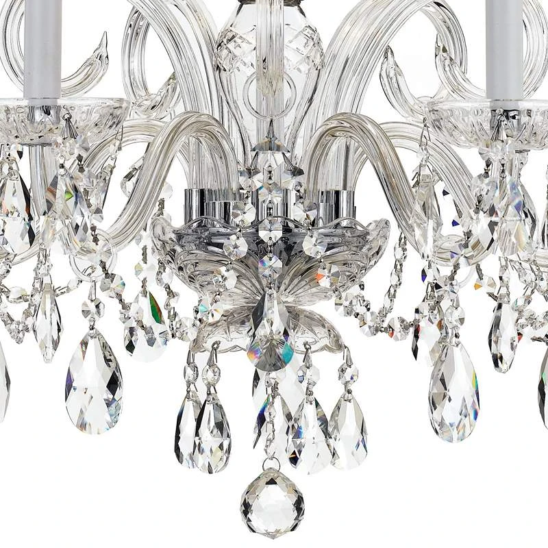 Traditional Crystal 22" Wide Chrome 5-Light Chandelier 5 Traditional Crystal 22" Wide Chrome 5-Light Chandelier - Image 3