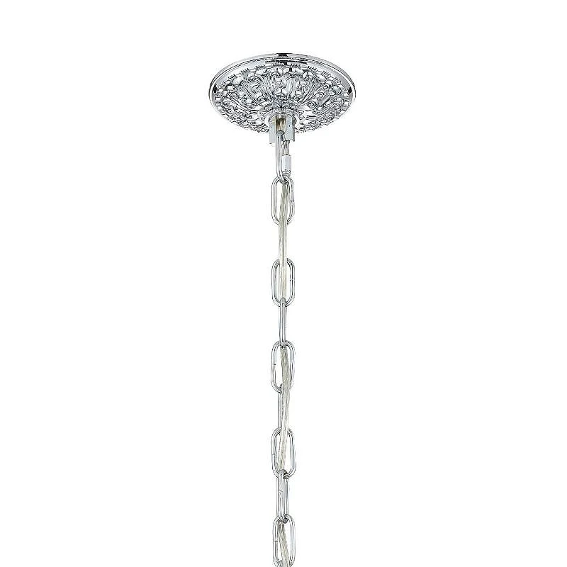 Traditional Crystal 22" Wide Chrome 5-Light Chandelier 6 Traditional Crystal 22" Wide Chrome 5-Light Chandelier - Image 4