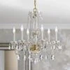 Traditional Crystal 23"W Polished Brass 6-Light Chandelier
