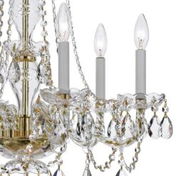 Traditional Crystal 23"W Polished Brass 6-Light Chandelier 7 Traditional Crystal 23"W Polished Brass 6-Light Chandelier -Golden Lighting Shop traditional crystal 23 inchw polished brass 6 light chandelier 68n06views1