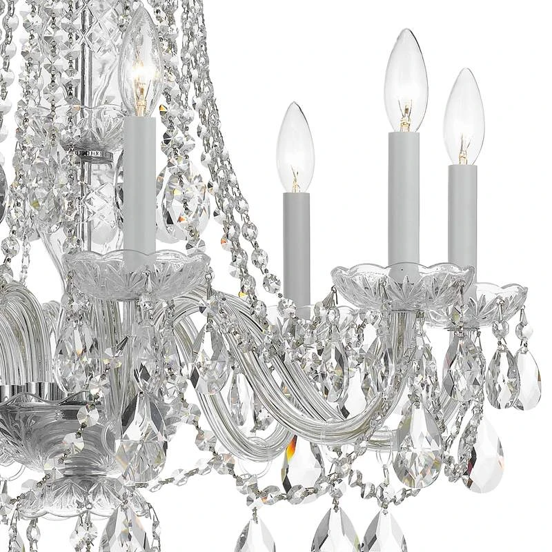 Traditional Crystal 26"W Polished Chrome 8-Light Chandelier 5 Traditional Crystal 26"W Polished Chrome 8-Light Chandelier - Image 3