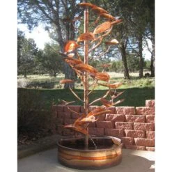 Tree Of Life 72"H Outdoor Copper Fountain With Extra Leaves -Golden Lighting Shop tree of life 72 inchh outdoor copper fountain with extra leaves 87y03views1