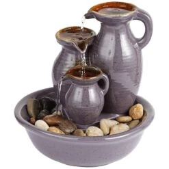 Triple Jug Indoor-Outdoor 8 1/4" High Tabletop Fountain 11 Triple Jug Indoor-Outdoor 8 1/4" High Tabletop Fountain -Golden Lighting Shop triple jug indoor outdoor 8 and one quarter inch high tabletop fountain v7879views1