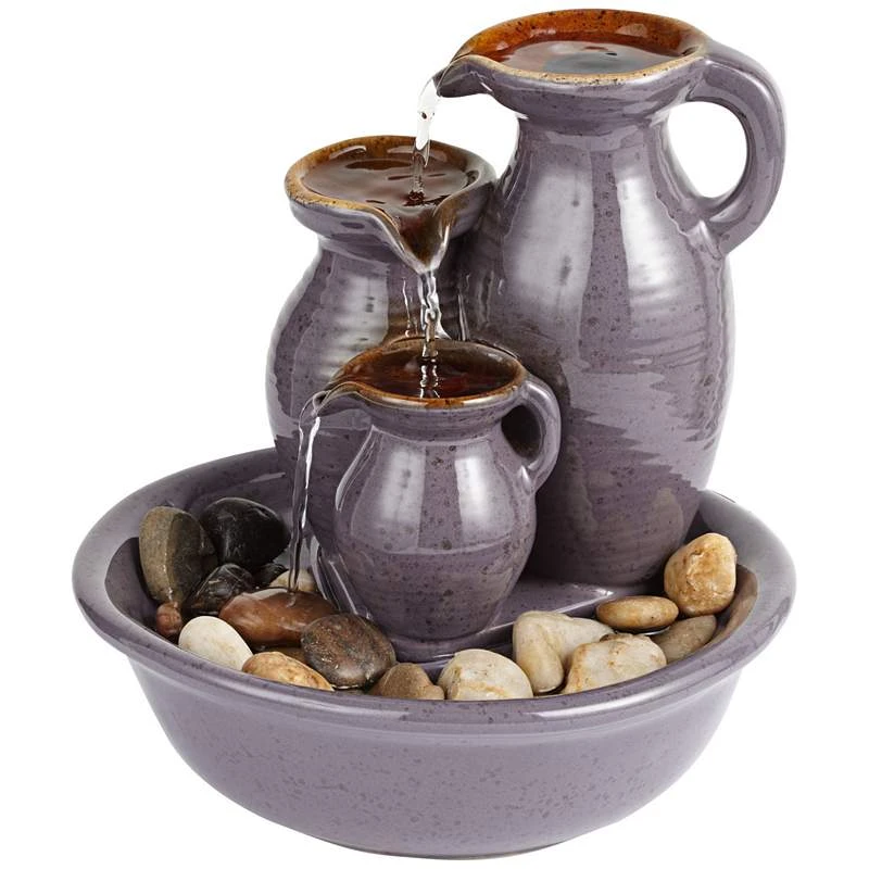 Triple Jug Indoor-Outdoor 8 1/4" High Tabletop Fountain 6 Triple Jug Indoor-Outdoor 8 1/4" High Tabletop Fountain - Image 4
