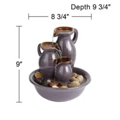 Triple Jug Indoor-Outdoor 8 1/4" High Tabletop Fountain 13 Triple Jug Indoor-Outdoor 8 1/4" High Tabletop Fountain -Golden Lighting Shop triple jug indoor outdoor 8 and one quarter inch high tabletop fountain v7879views3
