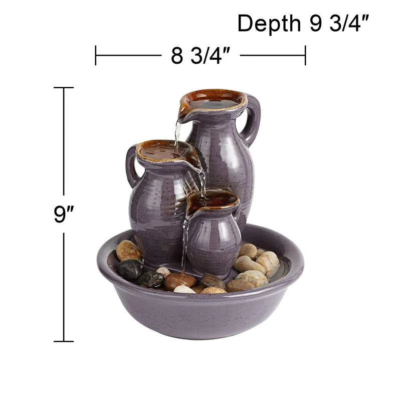 Triple Jug Indoor-Outdoor 8 1/4" High Tabletop Fountain 8 Triple Jug Indoor-Outdoor 8 1/4" High Tabletop Fountain - Image 6