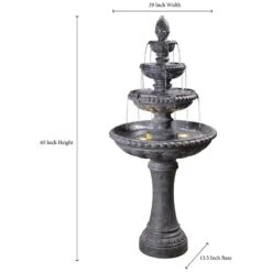 Tucson 65" High Zinc 4-Tier Outdoor LED Floor Fountain 9 Tucson 65" High Zinc 4-Tier Outdoor LED Floor Fountain -Golden Lighting Shop tucson 65 inch high zinc 4 tier outdoor led floor fountain 66h78views1