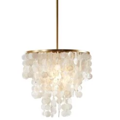 Urban Habitat Isla 21" Wide Gold And White Shell Pendant Light -Golden Lighting Shop urban habitat isla 21 inch wide gold and white shell pendant light 376d2