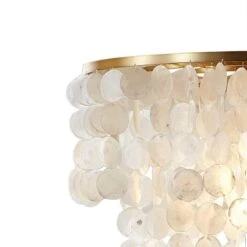 Urban Habitat Isla 21" Wide Gold And White Shell Pendant Light -Golden Lighting Shop urban habitat isla 21 inch wide gold and white shell pendant light 376d2views1