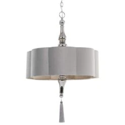 Uttermost Helena 22" Wide Silver And Chrome Pendant Light