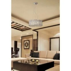 ET2 Spiral 22 1/2" Wide 10-Light Crystal Pendant Light -Golden Lighting Shop v1305 contemporary modern living room