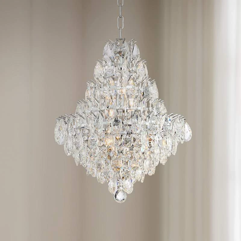 Valentina 16 1/2" Wide Chrome And Crysta 10-Light Chandelier 3 Valentina 16 1/2" Wide Chrome And Crysta 10-Light Chandelier