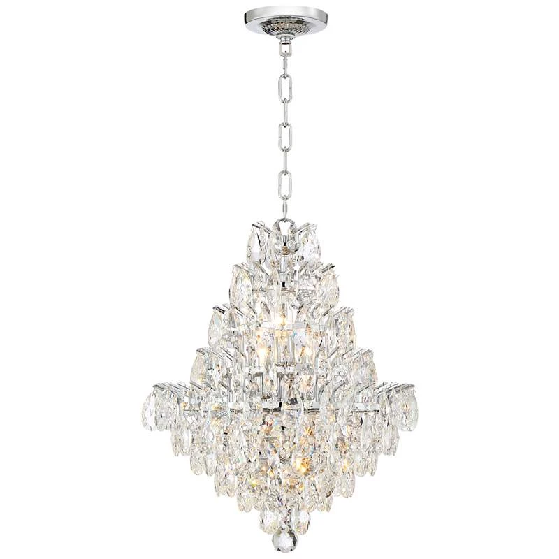 Valentina 16 1/2" Wide Chrome And Crysta 10-Light Chandelier 8 Valentina 16 1/2" Wide Chrome And Crysta 10-Light Chandelier - Image 6