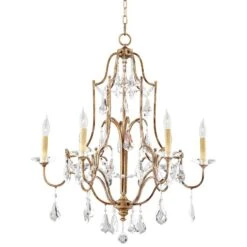 Valentina 28 1/2" Oxidized Bronze Traditional Crystal Chandelier -Golden Lighting Shop valentina 28 and one half inch oxidized bronze traditional crystal chandelier r8854
