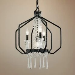 Varaluz Barcelona 18"W Onyx 4-Light Crystal Pendant Light
