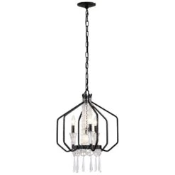 Varaluz Barcelona 18"W Onyx 4-Light Crystal Pendant Light -Golden Lighting Shop varaluz barcelona 18 inchw onyx 4 light crystal pendant light 74g07views1