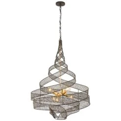 Varaluz Casa Flow 26" Wide Gold Matte Black 6-Light Pendant -Golden Lighting Shop varaluz casa flow 26 inch wide gold matte black 6 light pendant 457k1views3