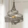 Varaluz Casa Flow 30" Wide Gold Matte Black 6-Light Pendant