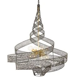 Varaluz Casa Flow 36" Wide Gold Matte Black 8-Light Pendant -Golden Lighting Shop varaluz casa flow 36 inch wide gold matte black 8 light pendant 127j1