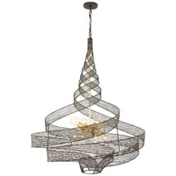 Varaluz Casa Flow 36" Wide Gold Matte Black 8-Light Pendant -Golden Lighting Shop varaluz casa flow 36 inch wide gold matte black 8 light pendant 127j1views3