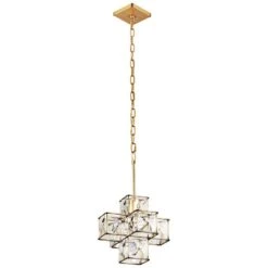 Varaluz Cubic 12"W Calypso Gold And Crystal Mini Pendant -Golden Lighting Shop varaluz cubic 12 inchw calypso gold and crystal mini pendant 69p53views1