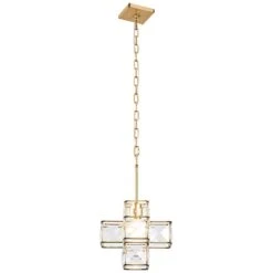 Varaluz Cubic 12"W Calypso Gold And Crystal Mini Pendant -Golden Lighting Shop varaluz cubic 12 inchw calypso gold and crystal mini pendant 69p53views2