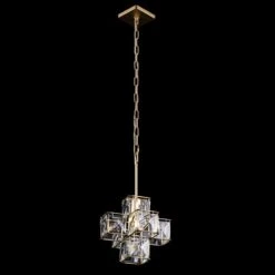 Varaluz Cubic 12"W Calypso Gold And Crystal Mini Pendant -Golden Lighting Shop varaluz cubic 12 inchw calypso gold and crystal mini pendant 69p53views3
