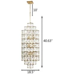 Varaluz Cubic 18 1/2"W Calypso Gold W/ Crystal Foyer Pendant -Golden Lighting Shop varaluz cubic 18 and one half inchw calypso gold w crystal foyer pendant 69p47views2