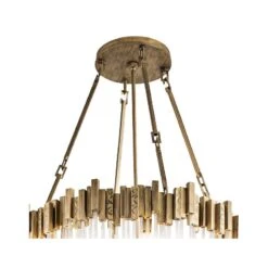 Varaluz Matrix 30"W Havana Gold And Fluted Glass Chandelier -Golden Lighting Shop varaluz matrix 30 inchw havana gold and fluted glass chandelier 69p38views1