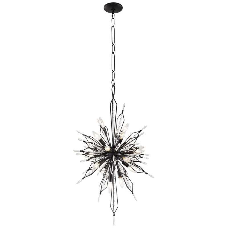 Varaluz Orbital 20" Wide Carbon And Crystal Foyer Pendant 4 Varaluz Orbital 20" Wide Carbon And Crystal Foyer Pendant - Image 2