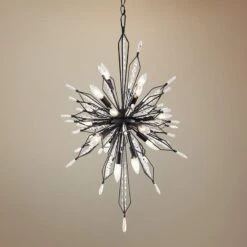 Varaluz Orbital 20" Wide Carbon And Crystal Foyer Pendant