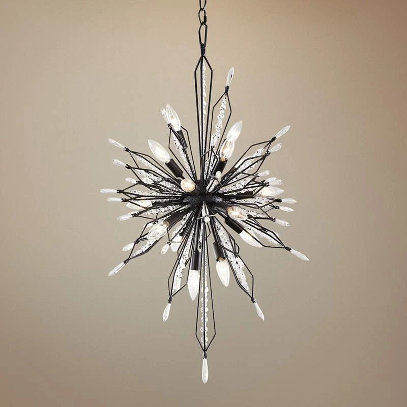 Varaluz Orbital 20" Wide Carbon And Crystal Foyer Pendant 3 Varaluz Orbital 20" Wide Carbon And Crystal Foyer Pendant