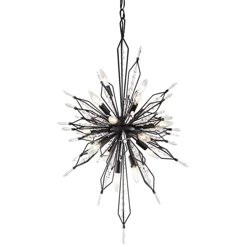 Varaluz Orbital 20" Wide Carbon And Crystal Foyer Pendant 5 Varaluz Orbital 20" Wide Carbon And Crystal Foyer Pendant - Image 3
