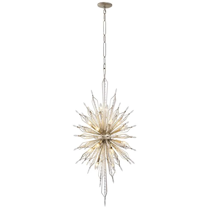 Varaluz Orbital 24" Wide Gold Dust And Crystal Foyer Pendant 4 Varaluz Orbital 24" Wide Gold Dust And Crystal Foyer Pendant - Image 2