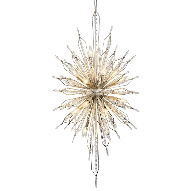 Varaluz Orbital 24" Wide Gold Dust And Crystal Foyer Pendant 5 Varaluz Orbital 24" Wide Gold Dust And Crystal Foyer Pendant - Image 3
