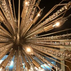 Varaluz Orbital 36" Wide Gold Dust 16-Light Pendant -Golden Lighting Shop varaluz orbital 36 inch wide gold dust 16 light pendant 45c23views2