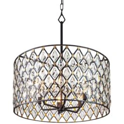 Varaluz Windsor 25"W Carbon And Gold 6-Light Pendant Light
