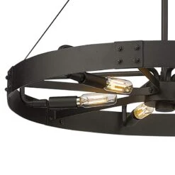 Vaughn 22 1/2" Wide Natural Black 6-Light Ring Pendant -Golden Lighting Shop vaughn 22 and one half inch wide natural black 6 light ring pendant 481y1views1