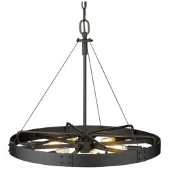 Vaughn 22 1/2" Wide Natural Black 6-Light Ring Pendant -Golden Lighting Shop vaughn 22 and one half inch wide natural black 6 light ring pendant 481y1views3