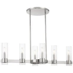 Vernon Place 42" Wide Chrome 6-Light Island Pendant