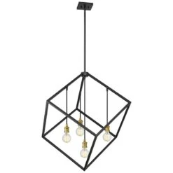 Vertical 34" Wide Bronze And Olde Brass 4-Light Chandelier -Golden Lighting Shop vertical 34 inch wide bronze and olde brass 4 light chandelier 96e56