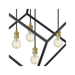 Vertical 34" Wide Bronze And Olde Brass 4-Light Chandelier -Golden Lighting Shop vertical 34 inch wide bronze and olde brass 4 light chandelier 96e56views1