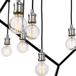 Vertical 44" Wide Matte Black And Brushed Nickel 7-Light Pendant -Golden Lighting Shop vertical 44 inch wide matte black and brushed nickel 7 light pendant 96e61views3