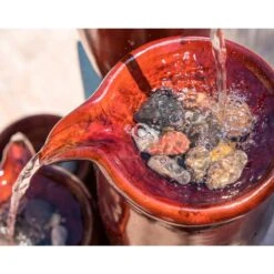 Vessel 36" High Textured Rustic Ceramic Outdoor Fountain -Golden Lighting Shop vessel 36 inch high textured rustic ceramic outdoor fountain 66h90views2